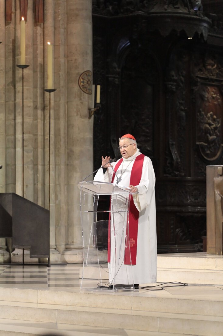 Première intervention du cardinal André Vingt-Trois. © Yannick Boschat / Diocèse de Paris.