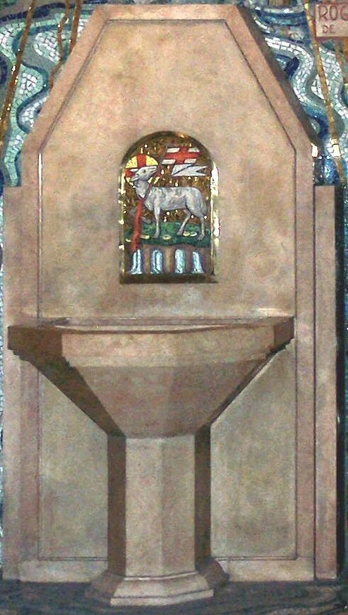 Cuve du baptistère de l'église Saint-Jean-Bosco. © C. D. A. S.
