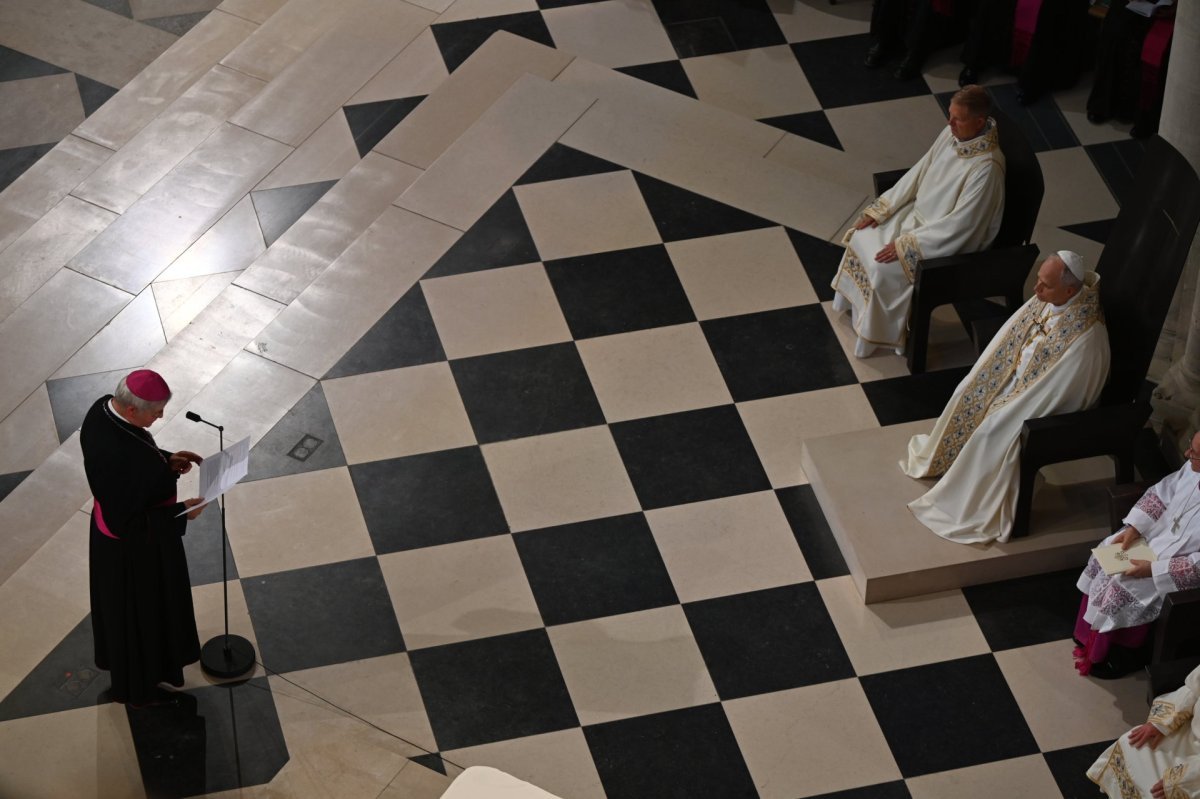 Prière des vêpres à Notre-Dame de Paris avec le Pape Léon XIV. © Marie-Christine Bertin / Diocèse de Paris.