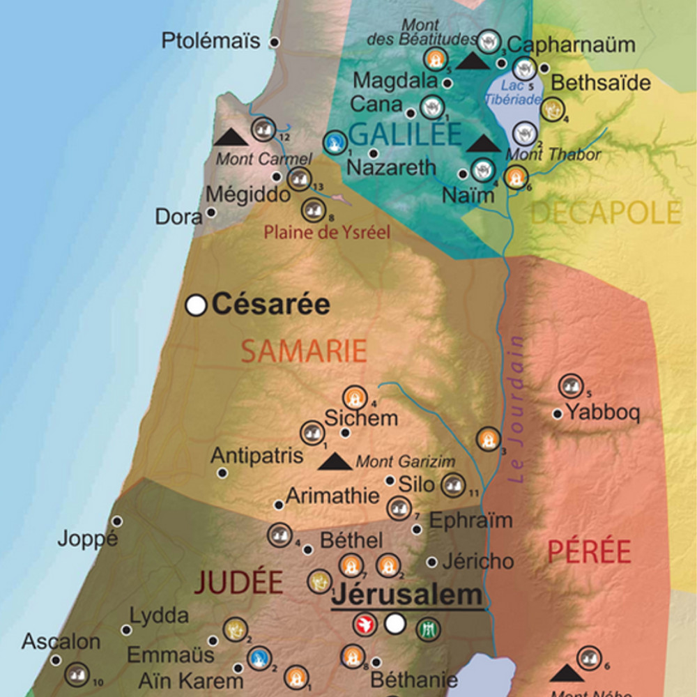 Frise chronologique et carte de Terre Sainte - Vicariat Enfance Adolescence - Diocèse de Paris