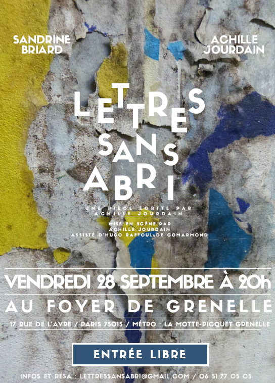 17 Rue De L Avre 75015 Paris Théâtre : Lettres sans abri - Charité - Diocèse de Paris