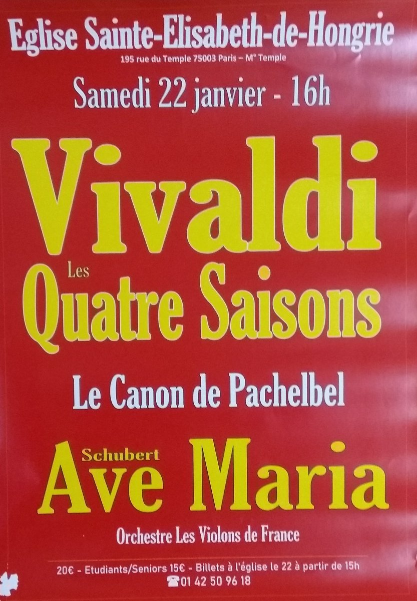 Concert Orchestre des violons de France Diocèse de Paris
